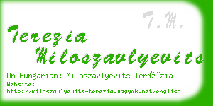 terezia miloszavlyevits business card